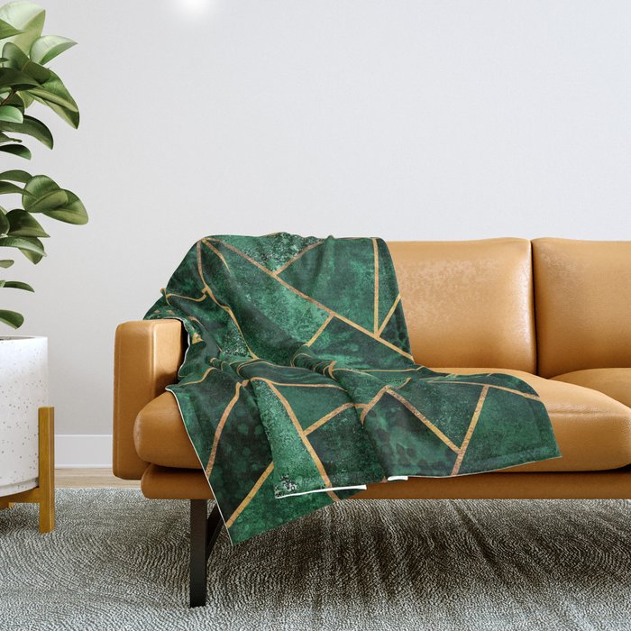 Deep Emerald Throw Blanket Gallery Image 1