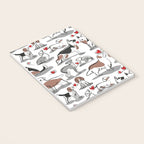 Woof endless love // white background red hearts continuous lined pair of dog breeds Notebook Gallery Image 3