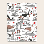 Woof endless love // white background red hearts continuous lined pair of dog breeds Notebook Gallery Image 4