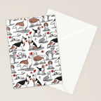 Woof endless love // white background red hearts continuous lined pair of dog breeds Stationery Card Gallery Image 2