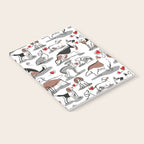 Woof endless love // white background red hearts continuous lined pair of dog breeds Notebook Gallery Image 2