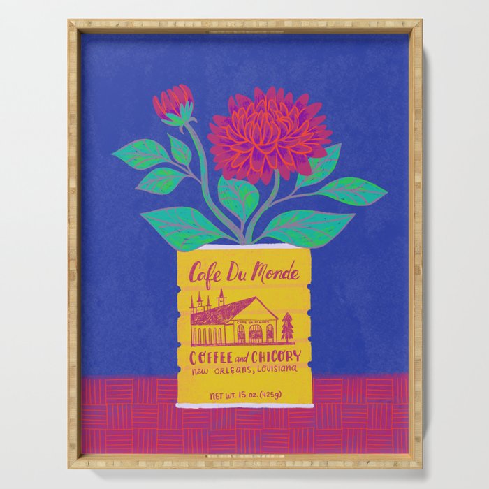 Cafe Du Monde Floral Bouquet Serving Tray Gallery Image 1