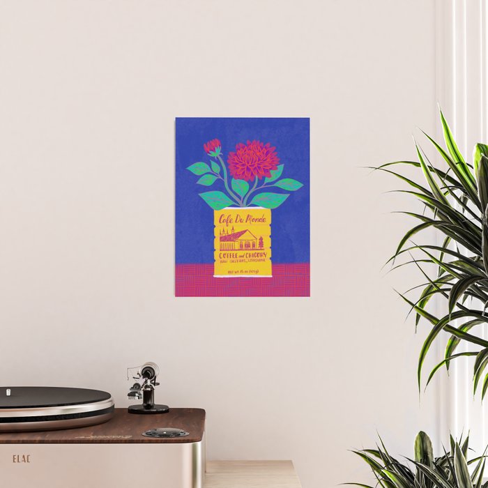 Cafe Du Monde Floral Bouquet Poster Gallery Image 2