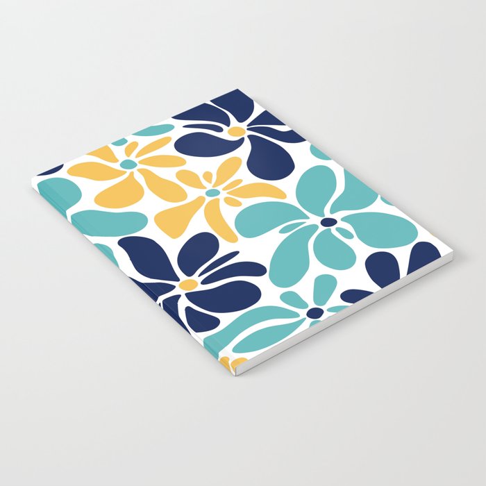 Abstract Flower, Yellow, Navy, Teal Notebook Gallery Image 1