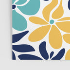 Abstract Flower, Yellow, Navy, Teal Poster Gallery Image 3