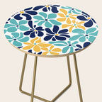 Abstract Flower, Yellow, Navy, Teal Side Table Gallery Image 2