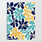 Abstract Flower, Yellow, Navy, Teal Poster Gallery Image 4