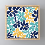 Abstract Flower, Yellow, Navy, Teal Mini Art Print Gallery Image 1