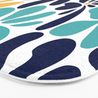 Abstract Flower, Yellow, Navy, Teal Bath Mat Gallery Image 3