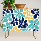 Abstract Flower, Yellow, Navy, Teal Credenza Gallery Image 1
