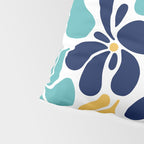 Abstract Flower, Yellow, Navy, Teal Pillow Sham Gallery Image 4