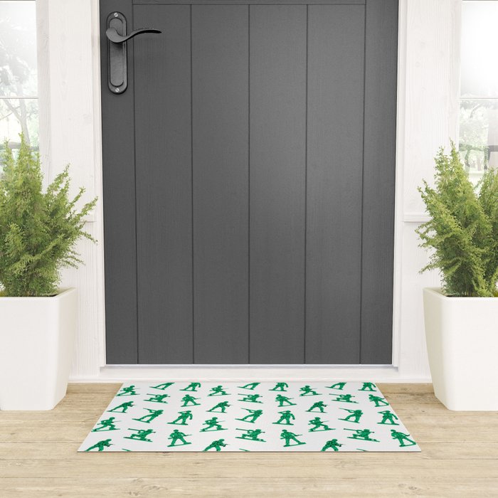 Retro toy soldier cartoon pattern Welcome Mat Gallery Image 3