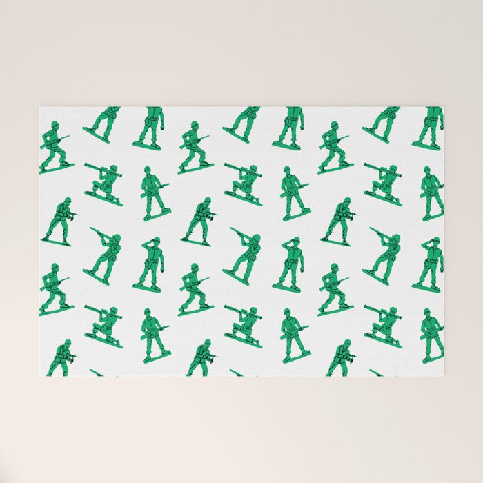 Retro toy soldier cartoon pattern Welcome Mat Gallery Image 1