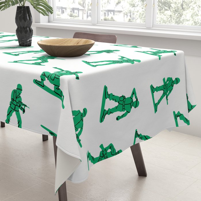 Retro toy soldier cartoon pattern Tablecloth Gallery Image 3