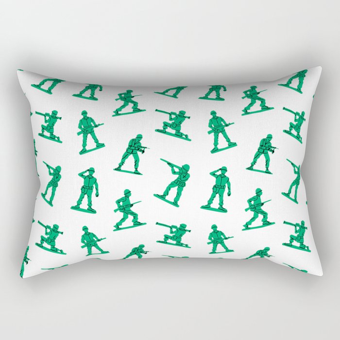 Retro toy soldier cartoon pattern Rectangular Pillow Gallery Image 2