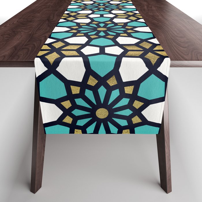 Persian Mosaic - Turquoise & Gold Palette Table Runner Gallery Image 1