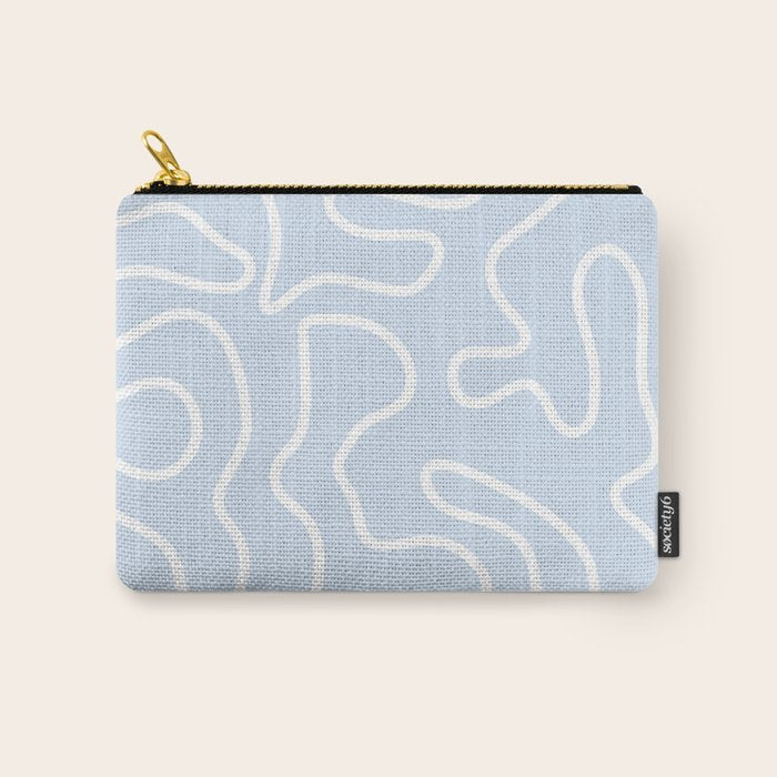Pastel Squiggle Maze Abstract Minimalist Pale Light Blue Pattern Carry All Pouch Gallery Image 1