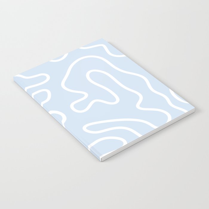 Pastel Squiggle Maze Abstract Minimalist Pale Light Blue Pattern Notebook Gallery Image 2