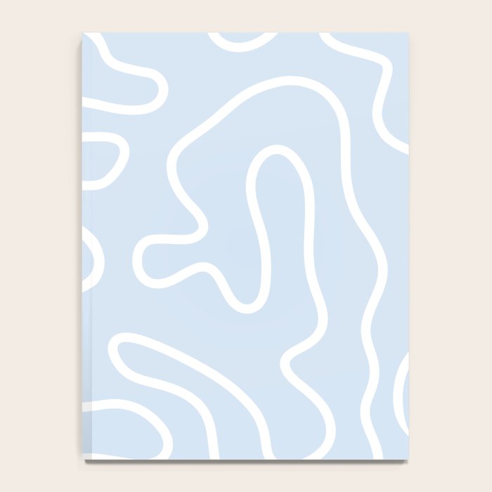 Pastel Squiggle Maze Abstract Minimalist Pale Light Blue Pattern Notebook Gallery Image 4