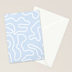 Pastel Squiggle Maze Abstract Minimalist Pale Light Blue Pattern Stationery Card Gallery Image 2