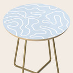 Pastel Squiggle Maze Abstract Minimalist Pale Light Blue Pattern Side Table Gallery Image 2