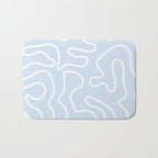Pastel Squiggle Maze Abstract Minimalist Pale Light Blue Pattern Bath Mat Gallery Image 1