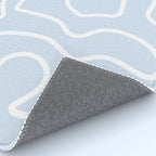 Pastel Squiggle Maze Abstract Minimalist Pale Light Blue Pattern Rug Gallery Image 4