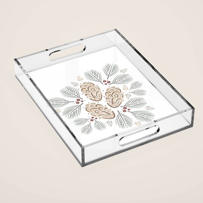 Pinecones and Pine needles Acrylic Tray Gallery Image 1