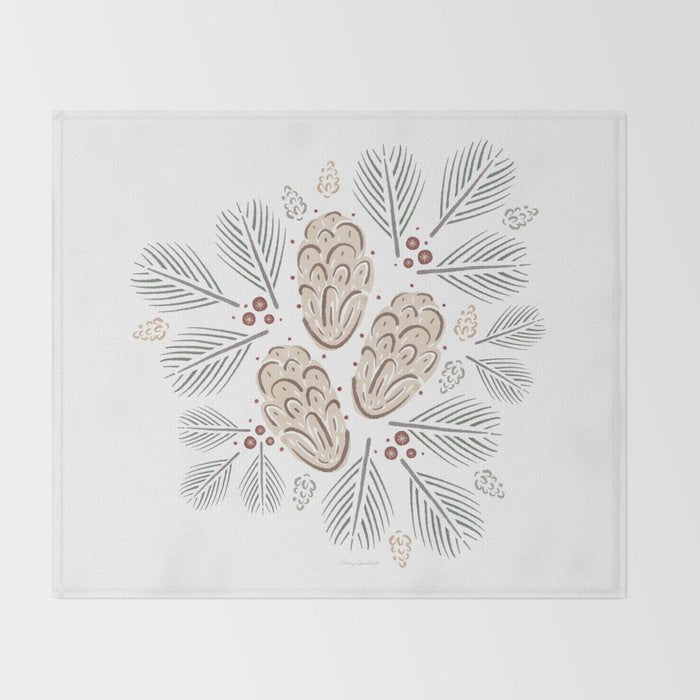 Pinecones and Pine needles Throw Blanket Gallery Image 2