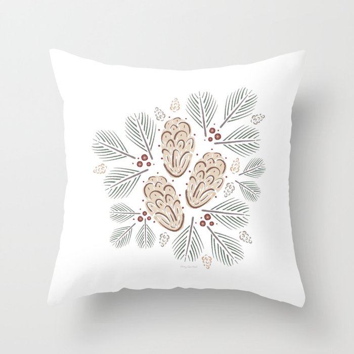 Pinecones and Pine needles Throw Pillow Gallery Image 6