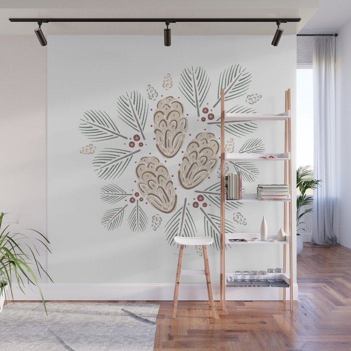 Pinecones and Pine needles Wall Mural Gallery Image 1