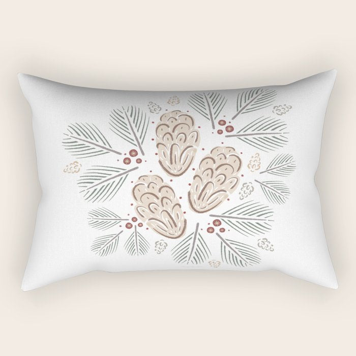 Pinecones and Pine needles Rectangular Pillow Gallery Image 1