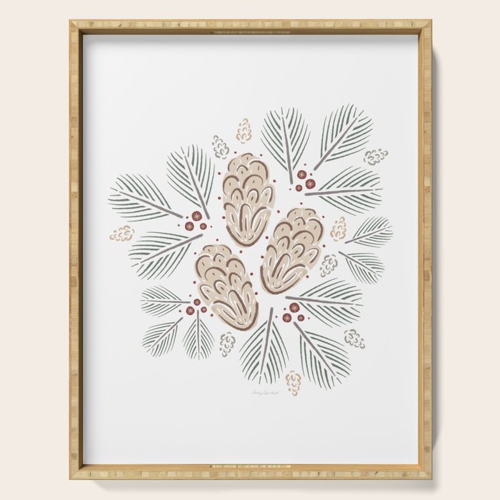 Pinecones and Pine needles Serving Tray Gallery Image 1