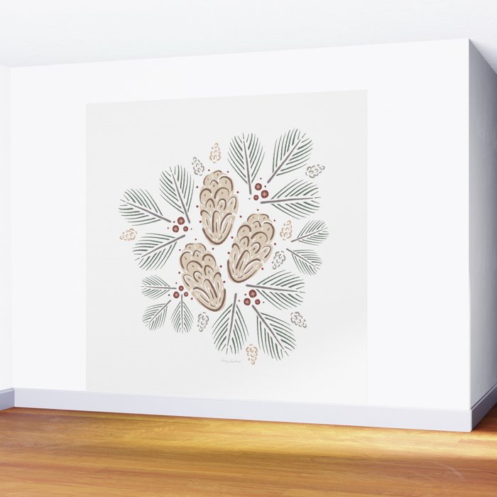 Pinecones and Pine needles Wall Mural Gallery Image 2