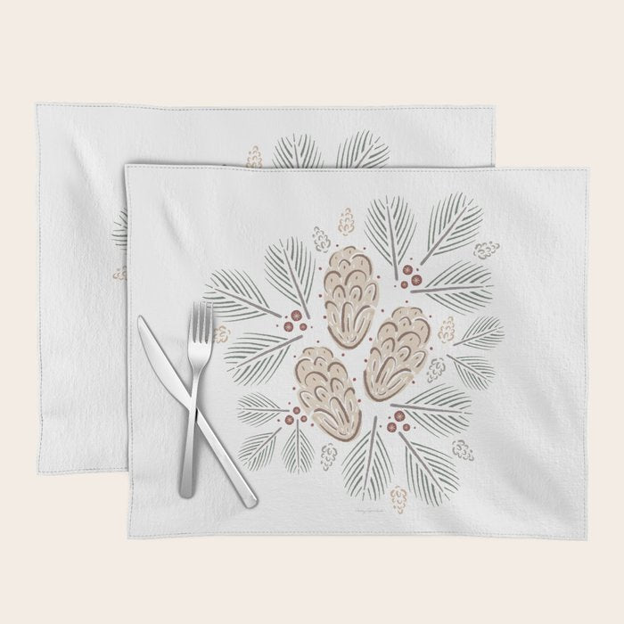 Pinecones and Pine needles Placemat Gallery Image 1