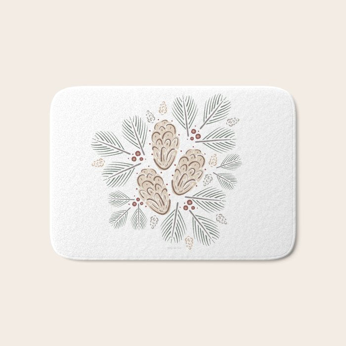 Pinecones and Pine needles Bath Mat Gallery Image 1