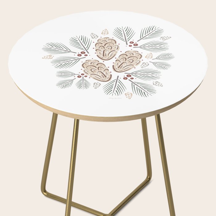Pinecones and Pine needles Side Table Gallery Image 2