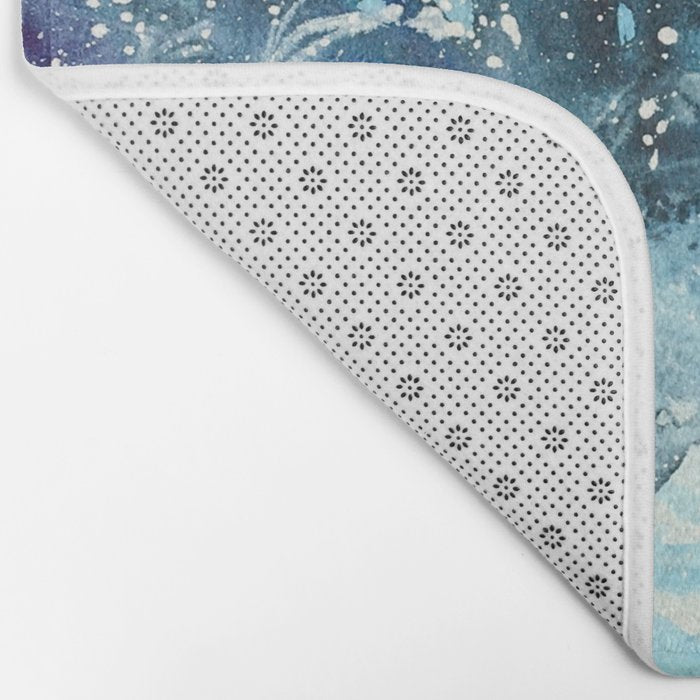 Snowy Northern Lights Forest Landscape Bath Mat Gallery Image 2