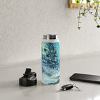 Snowy Northern Lights Forest Landscape Water Bottle Gallery Image 4
