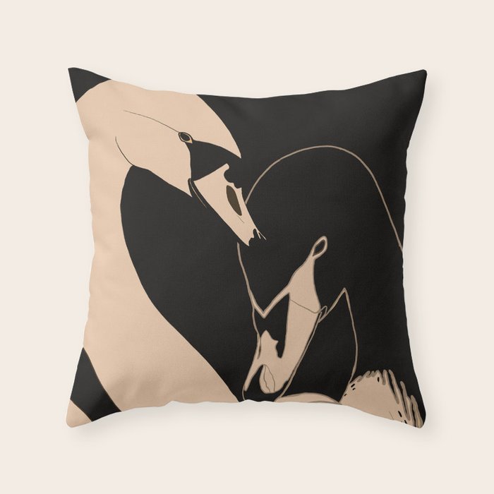 Two Swans Throw Pillow Gallery Image 1