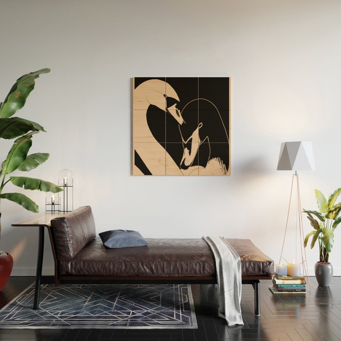 Two Swans Wood Wall Art Gallery Image 2