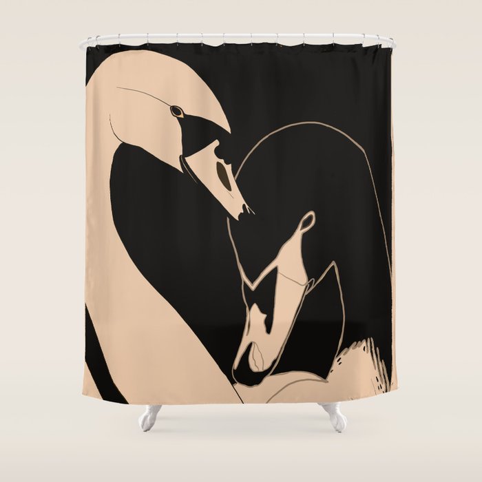 Two Swans Shower Curtain Gallery Image 1