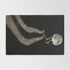 THE MOON | glitter | gold | path | full | planet | star | sky | night | glitter  Rug Gallery Image 2