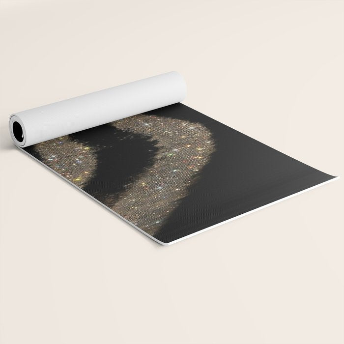THE MOON | glitter | gold | path | full | planet | star | sky | night | glitter  Yoga Mat Gallery Image 2