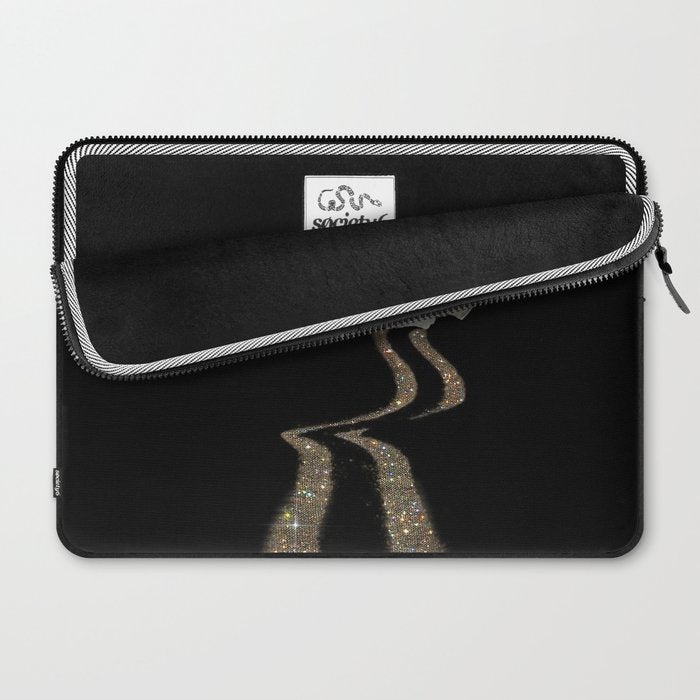 THE MOON | glitter | gold | path | full | planet | star | sky | night | glitter  Laptop Sleeve Gallery Image 2