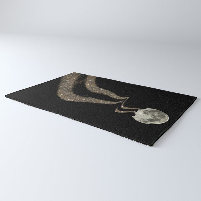 THE MOON | glitter | gold | path | full | planet | star | sky | night | glitter  Rug Gallery Image 3
