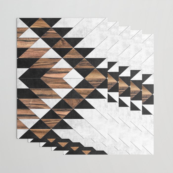 Urban Tribal Pattern No.9 - Aztec - Concrete and Wood Wrapping Paper Gallery Image 3