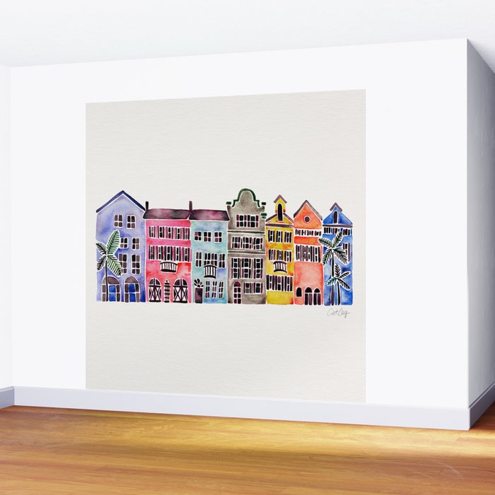 Rainbow Row - Charleston Wall Mural Gallery Image 2