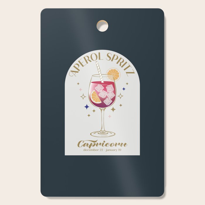  Aperol Spritz Cocktail Zodiac Sign Cutting Board Gallery Image 1