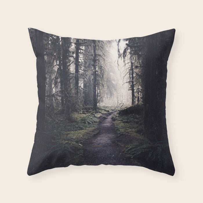 Magical Washington Rainforest Throw Pillow Gallery Image 1